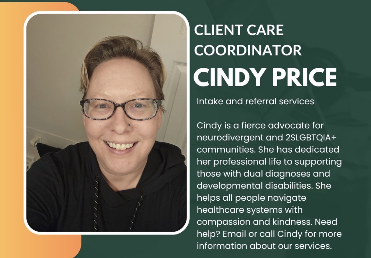 Cindy Price, Energy Healer and Reiki Master, smiling and wearing glasses
